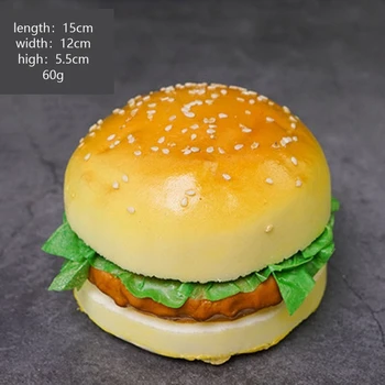 1 шт. Имитационная модель искусственного гамбургера и искусственная пластиковая подделка, имитирующая гамбургер с кунжутом