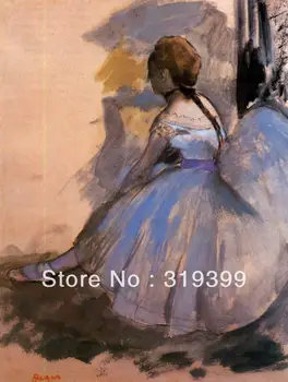 100% ручная репродукция картины маслом на льняном холсте, сидящая танцовщица (этюд) Эдгара Дега, бесплатная доставка, музейное качество