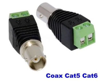 100X Терминал CAT5/CAT6 к BNC, женский коаксиальный разъем для видеобалона, Штекер адаптера