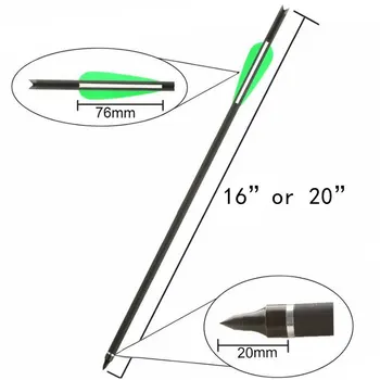 12 штук 20-дюймовых арбалетных стрел из смешанного углерода Диаметром 8,8 мм 7,6, составной лук и стрелы