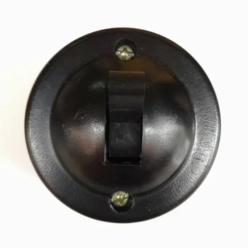 2 предмета для обустройства дома, круглый настенный плоский выключатель с одним управлением, установленный на поверхности, ретро-переключатель вверх и вниз 6A