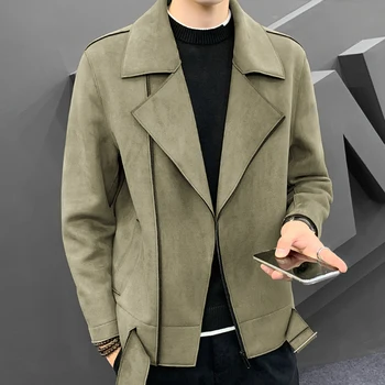 2021 осень-зима, новое мужское модное деловое шерстяное пальто из кожи и флиса, сшитое на заказ, мужская повседневная однотонная куртка