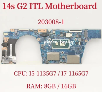 203008-1 для Lenovo ThinkBook 14s G2 ITL Материнская плата ноутбука Процессор: I5-1135G7 I7-1165G7 Оперативная память: 8 ГБ/16 ГБ 100% протестировано, полностью работает