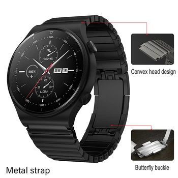 22 мм Металлический браслет-звено Ремешок Для Huawei Watch 3/GT2 Pro Samsung Watch 3 Браслет Из нержавеющей Стали Для Amazfit GTR/Stratos Belt