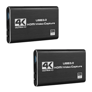 2X HDMI Карта видеозахвата 4K Запись экрана USB3.0 1080P 60FPS Устройство захвата игр