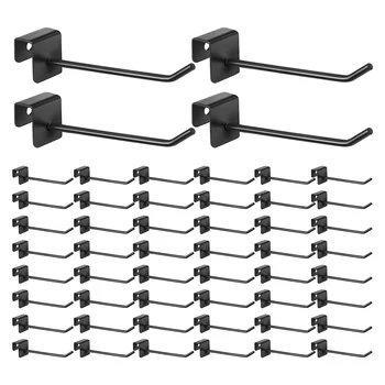 48 Шт. крючки для сетки, 4-дюймовая черная металлическая панель, крючок, вешалка, Квадратная трубка, крючки для рейки, крючок для одежды, крючки для вешалок