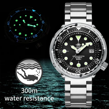 ADDIESDIVE Часы для Дайвинга с тунцом 300M Diver Watches Сапфировое Стекло C3 Super Luminous часы мужские наручные NH35 Автоматические Механические