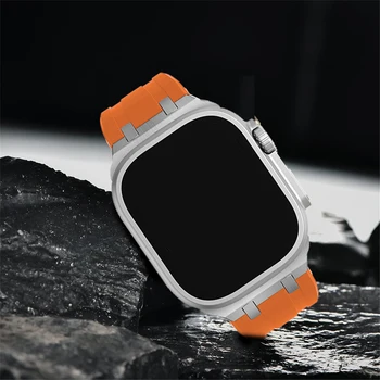 AP Силиконовый ремешок для Apple Watch Ultra Band 49 мм 45 мм 44 мм 41 мм 40 мм 38 мм Мягкая спортивная резинка для iwatch 8 7 6 5 4se ремешок