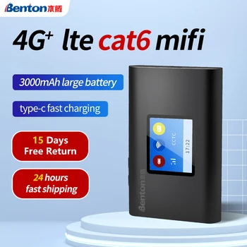 Benton M100 Cat 6, 4G + Wifi Беспроводной Маршрутизатор 300 Мбит/с Lte Портативная Точка доступа Wi-Fi 5G Mifi Разблокировка Type-c Быстрая Зарядка Аккумулятора Емкостью 3000 мАч