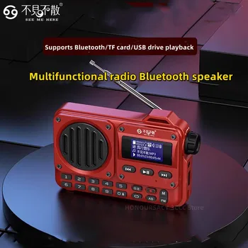 BV800 Суперпортативный FM-радио Bluetooth Динамик с ЖК-дисплеем, Антенной, входом AUX, USB-диском, TF-картой, MP3-плеером
