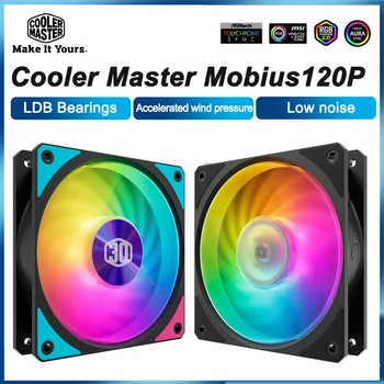 Cooler Master Mobius120P Черный/Белый Корпус для ПК Вентилятор 120 мм 5 В/3PIN ARGB Бесшумный Вентилятор процессорного Кулера LDB С Подшипником 30th Anniversary Edition