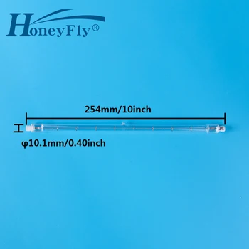 HoneyFly 3 шт. Линейные 254 мм Галогенные лампы J254 R7S 220 В/110 В 1000 Вт 1500 Вт Двухсторонние Прожекторы Накаливания Кварцевая Трубка