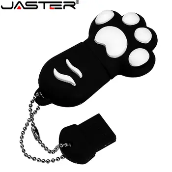 JASTER Mini Cat Paw USB Флэш-накопители 64 ГБ, Милая Розовая ручка-накопитель 32 ГБ, 16 ГБ, 8 ГБ, Черные Креативные Подарки Для Детей, USB-накопитель 4 ГБ