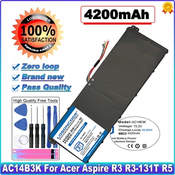 LOSONCOER 4200 мАч AC14B3K Аккумулятор Для ноутбука Acer Aspire R3 R3-131T R5 R5-471T R5-571T ES1-572