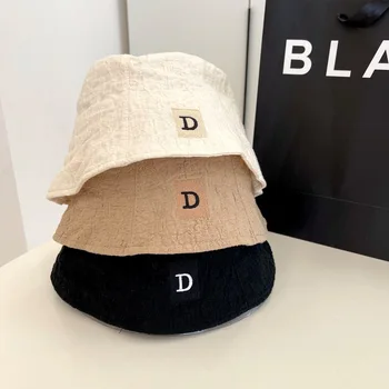 Ohmmayby/ Весенне-летняя новая акриловая шляпа-ведро с буквой D в японском стиле с защитой от солнца и дышащей солнцезащитной шляпой