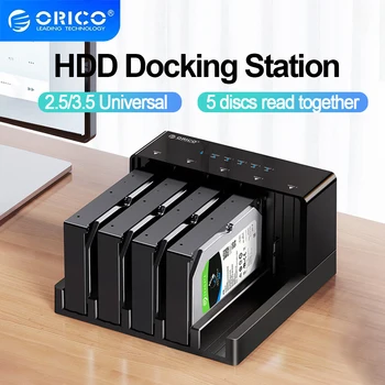 Orico 2/5 Bay Usb 3,0-SATA HDD док-станция для 2,5 и 3,5-дюймовых жестких дисков/SSD Инструмент Бесплатного автономного клонирования в одно касание для резервного копирования HDD док-станция