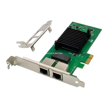 PCI E x1 NH82580 Двухпортовая гигабитная серверная сетевая карта NIC 1000 Мбит/с 2 порта RJ45 Прямая Поставка