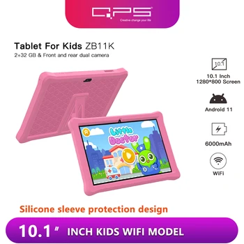 QPS 10-дюймовые детские планшеты Android 10 Четырехъядерный 2 ГБ 32 ГБ WIFI 6000 мАч, обучающие планшеты для малышей с приложением для детей