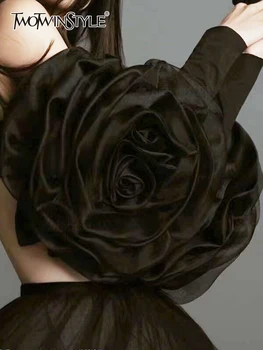 TWOTWINSTYLE, черная элегантная нарукавница для женщин, лоскутные однотонные минималистичные нарукавники с цветочным рисунком, стиль женских модных аксессуаров