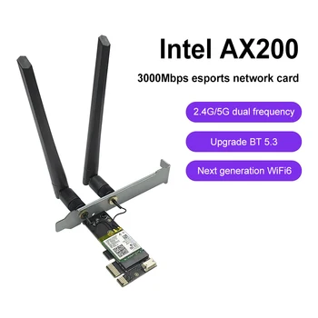 WiFi Адаптер 2,4 G/5,8G/6 ГГц WiFi6E Адаптер сетевой карты 5374 Мбит/с Bluetooth-совместимая Внешняя антенна 5,3 для настольных ПК