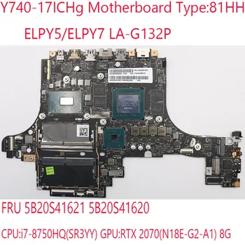 Y740-17 Материнская плата ELPY5/ELPY7 LA-G132P 5B20S41621 5B20S41620 Для ноутбука Lenovo Legion Y740-17ICHg 81HH i7-8750HQ RTX 2070 8G