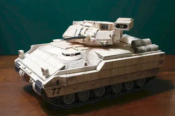 Американские боевые машины пехоты M2A2 Bradley бумажная модель 1:43 транспортные средства ручной работы, художественные игрушки 