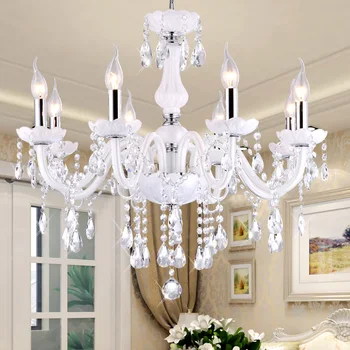 Белые хрустальные люстры в европейском стиле, современные светодиодные люстры для гостиной, свадебные украшения lustres de sala de cristal