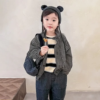 Весенне-осенняя повседневная универсальная детская куртка в корейском стиле для мальчиков и девочек, Свободный кардиган, топ, модная детская одежда