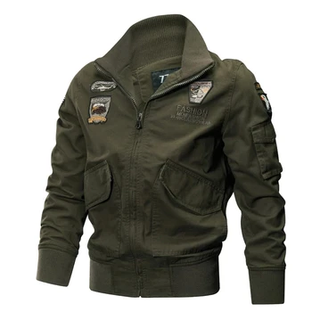 Военная куртка, Мужская куртка-бомбер, Осень-зима, Высокое качество, Плюс Размер, Хлопковая куртка-карго с вышивкой, Мужская куртка-карго 4XL