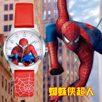 Горячая серия Marvel Человек-паук Детские мультяшные милые часы для начальной школы Водонепроницаемые детские цифровые кварцевые часы