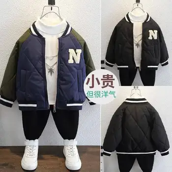 Детская одежда для мальчиков 2023 года, Новая детская бейсбольная форма, Детская хлопчатобумажная одежда, осенне-зимняя куртка для мальчиков, пальто