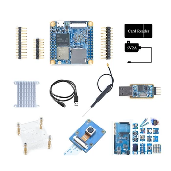 Для Nanopi NEO Air Плата разработки + Плата расширения + Комплект датчиков 512 МБ + 8 ГБ EMMC Wifi + BT Run Комплект запчастей Ubuntucore US Plug
