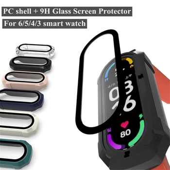 Защитное стекло 9D для Mi band 4 5 6, защитный чехол для экрана + Пленка для смарт-ремешка для часов, полное защитное покрытие