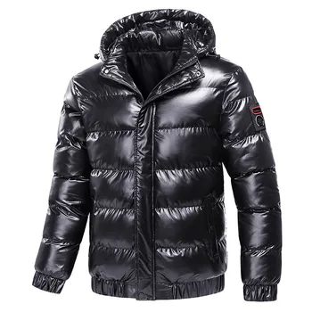 Зимняя мужская толстая куртка, Мужская Повседневная Теплая ветровка с капюшоном, парки, Модные приталенные пальто, Мужские высококачественные