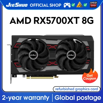 Игровая видеокарта JIESHUO AMD RX 5700XT 8G 2560P GDDR6 256bit PCI Для настольного компьютера Видео и т.д. Лучше, чем RTX3060 Gaming GPU