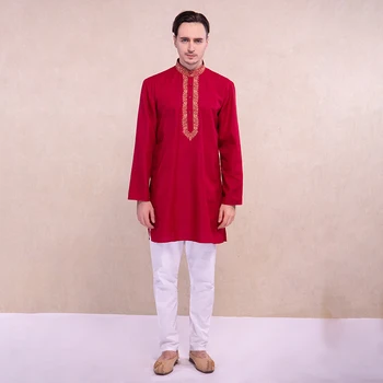Индийское платье для мужчин Kurtas Комплекты Курти в традиционном стиле, 3 цвета, Индуистская одежда, Хлопковая Курта, Индийская одежда, мужской костюм