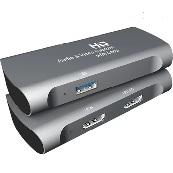 Карта видеозахвата 4K HDMI с аудиовходом и микрофонным входом для потокового воспроизведения игр и записи в прямом эфире