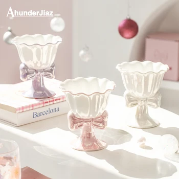 Креативная керамическая кружка AhunderJiaz, десертные кружки для розовой девушки, кофейная чашка, кухонные принадлежности для бара, подарки на день рождения 귀여운 커피 잔