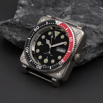 Модные Мужские Квадратные часы с автоматическим механизмом Seiko NH35 NH36, Сапфировым стеклом из нержавеющей Стали и водонепроницаемыми часами для дайверов 10ATM