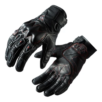 Мотоциклетные перчатки из натуральной кожи, зимние летние защитные износостойкие дышащие перчатки с сенсорным экраном Унисекс для езды на мотоцикле XS-L