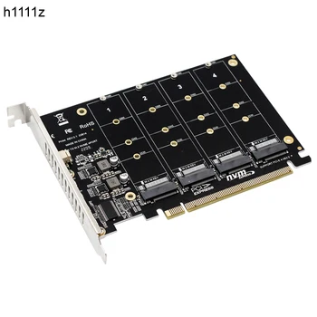 Новая NVME Raid-карта PCI Express 4,0x16 до 4 Портов NVME Адаптер карты расширения 4x32 Гбит/с M.2 NVME SSD M Ключ PCI-E Разъемная карта Riser