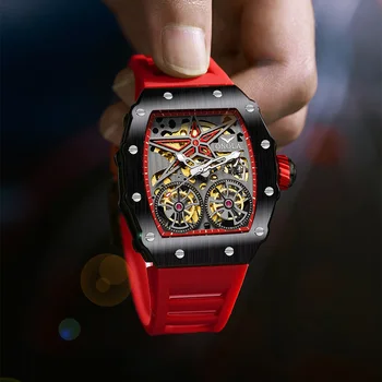 Новые роскошные модные часы мужские бренда ONOLA, полые, полностью автоматические механические мужские часы, водонепроницаемые часы