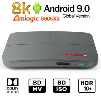 Новый AX95 Smart TV Box BD ISO Двойной Android 9,0 Amlogic S905X3 Lan 100M BT 4,0 ТВ-приставка 2,4 G/5G Wifi 4K 60fps ТВ-приставка
