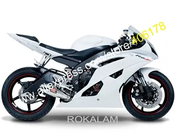 Новый YZF-R6 2008 2009 2010 2011 2014 2015 2016 Обвес для Yamaha Полный белый Обтекатель мотоцикла YZF600 R6 (литье под давлением)