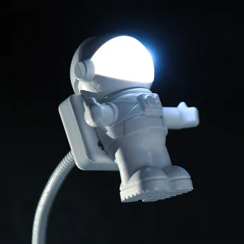 Ночник Астронавта Гибкая светодиодная лампа для чтения Креативная мини USB трубка Космонавт для ноутбука Клавиатура для НОУТБУКА Настольный светильник