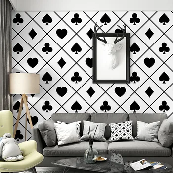 Обои в скандинавском стиле, ТВ-фон, черно-белые решетки, Геометрическая Спальня, гостиная, Современные простые обои B & B