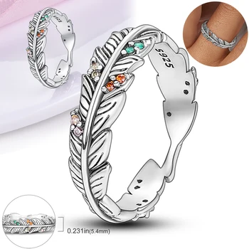 Оригинальный дизайн, кольцо из стерлингового серебра 925 пробы с красочным кубическим цирконием для женщин, ювелирные изделия, Свадьба, Помолвка, серебряный подарок на День рождения