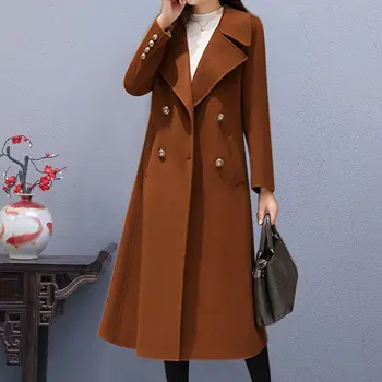 Осенне-зимнее новое женское кашемировое пальто Nizi большого размера, корейская версия, свободные шерстяные парки