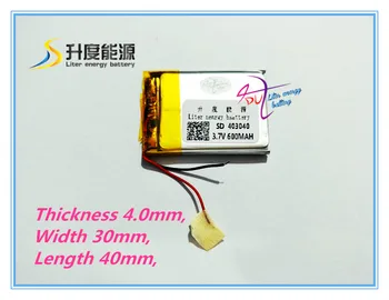 Повышение энергопотребления 3,7 В литиевая батарея тахограф доставка 043040 Динамики емкостью 600 мАч общие перезаряжаемые полимерные батареи