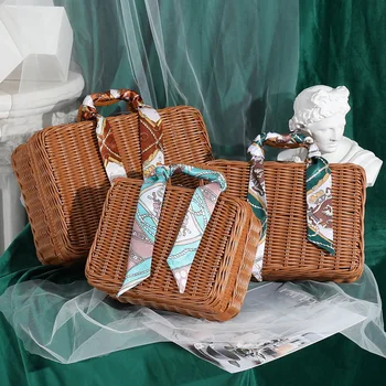 Подарочная коробка На День Рождения, Пустая Коробка для плетения из ротанга, Свадебный набор, Подарки для Подруг, Принадлежности для украшения Рождественской вечеринки